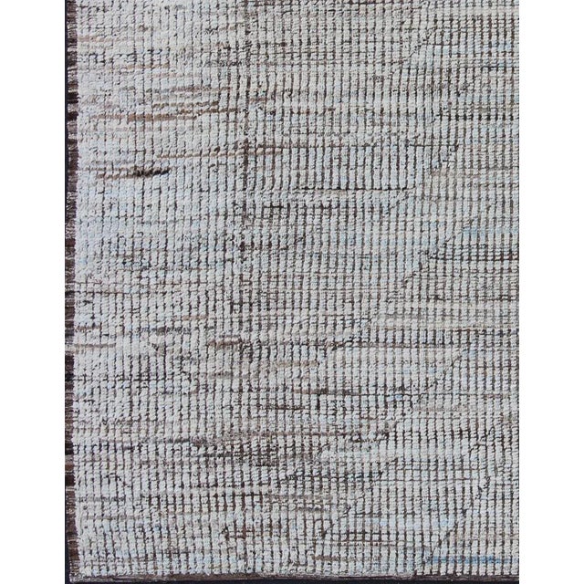 Modern Afghanistan Rug in Neutral Tones With Subdued Design For Sale - Image 4 of 12