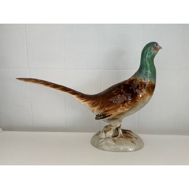 Mid-Century Modern Porcelain Pheasant Statue from Royal Dux, 1960s For Sale - Image 3 of 11