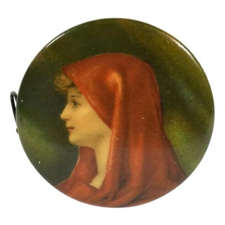 Antique Celluloid Sewing Measuring Tape: Saint Fabiola, c. 1906 For Sale