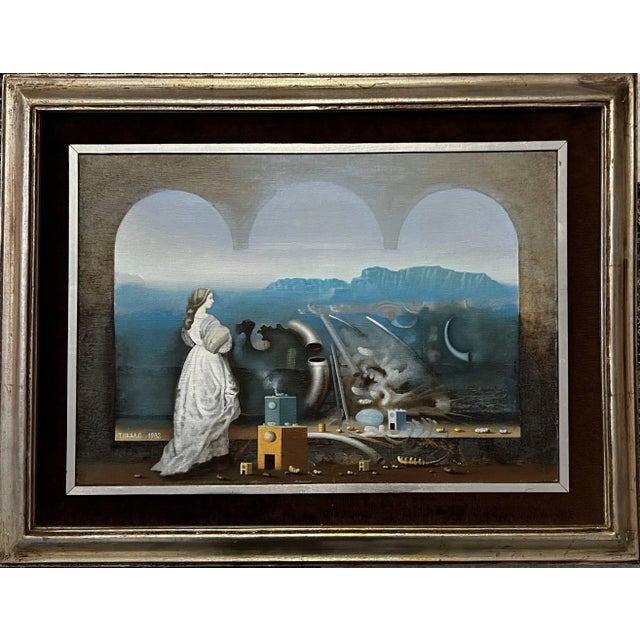 Mihailo Djokovic Tikalo, Surrealist Composition, 1982, Oil on Canvas, Framed For Sale - Image 7 of 10