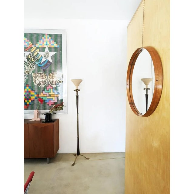 Italian Purple Wood and Brass Floor Lamp from Arredoluce, 1940s For Sale - Image 13 of 17