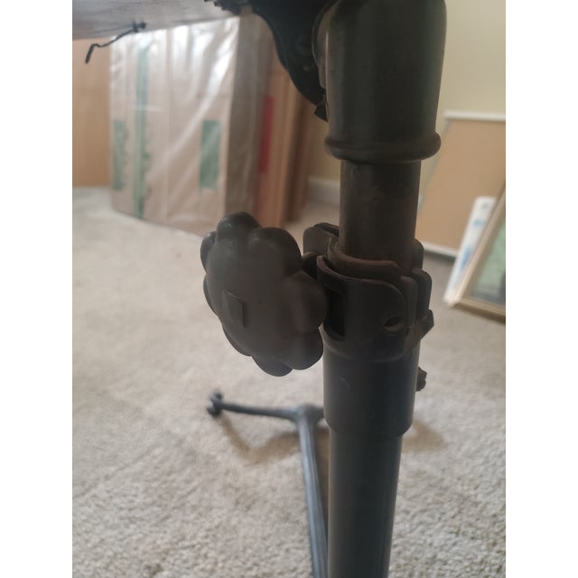 Antique Rolling Tilt Top Adjustable Height Bedside Surgical Table For Sale In Philadelphia - Image 6 of 17