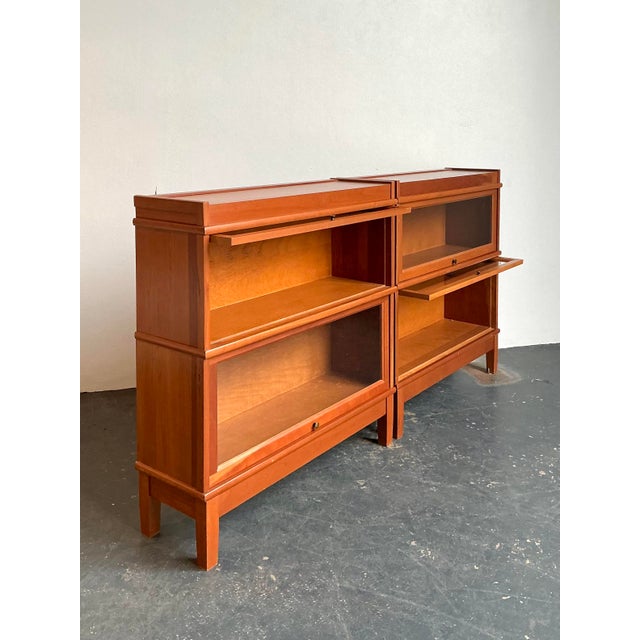Wood Vintage Hale Barrister Bookcases - Set of 2 For Sale - Image 7 of 11