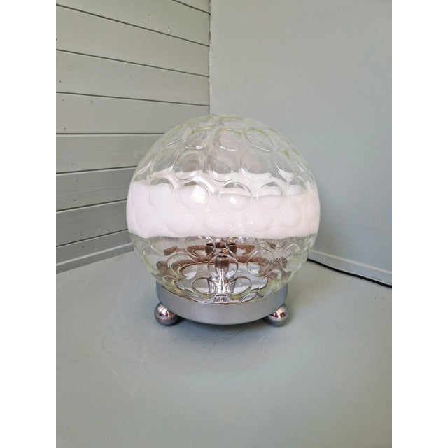Large Table Lamp in Honeycombed Blown Glass, 1970 For Sale - Image 13 of 13