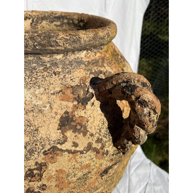 Late 20th Century Large Earthenware Vessel or Jar With Handles For Sale - Image 5 of 8