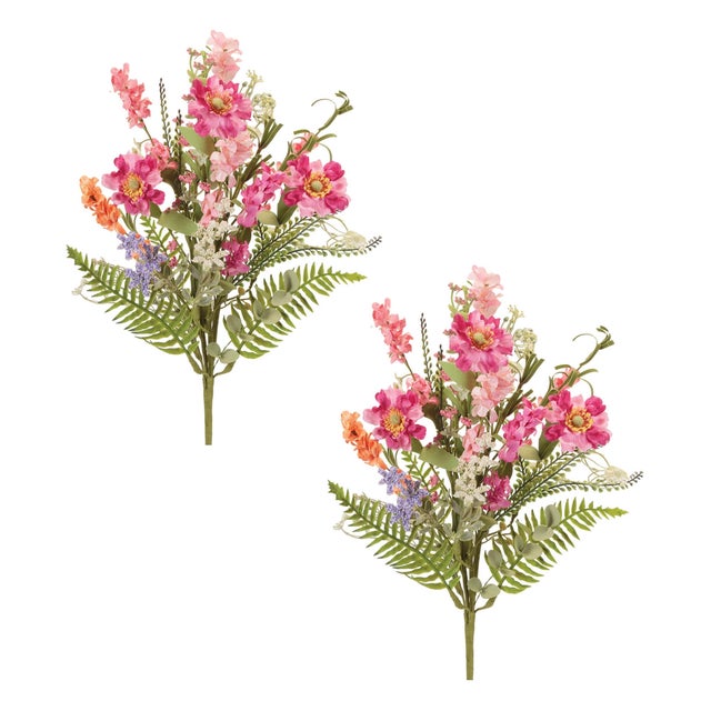 2020s Mixed Daisy Floral Bush (Set of 2) For Sale - Image 5 of 5