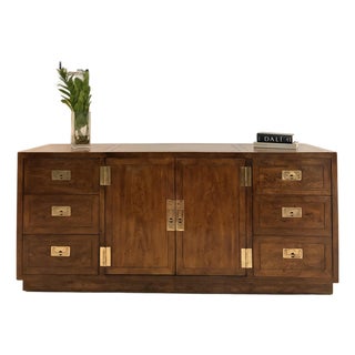 1980s Henredon Campaign Credenza For Sale