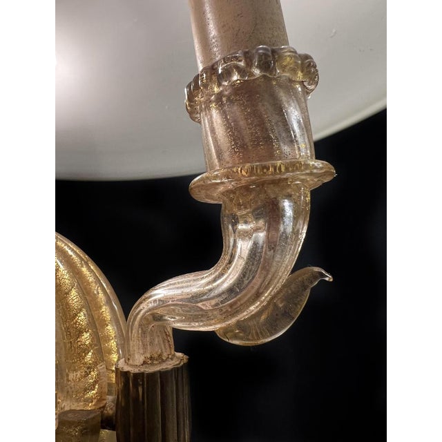 Italian Chandelier with Gold Inclusion by Barovier & Toso, 1940s For Sale - Image 6 of 16