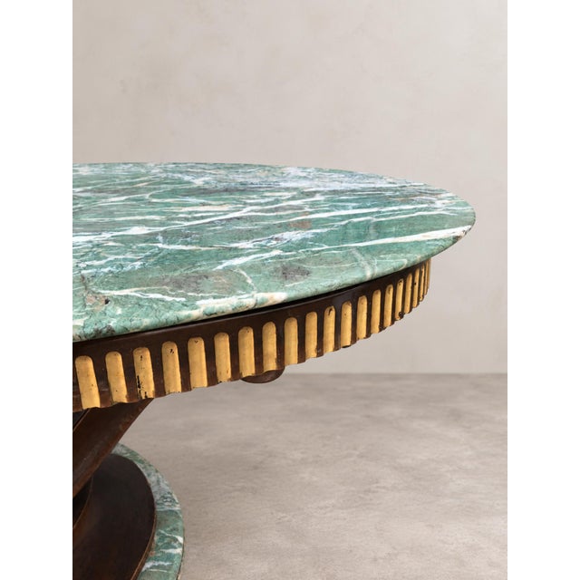 Italian Alps Green Marble Table with Grissinato Edge, 1935 For Sale - Image 6 of 12