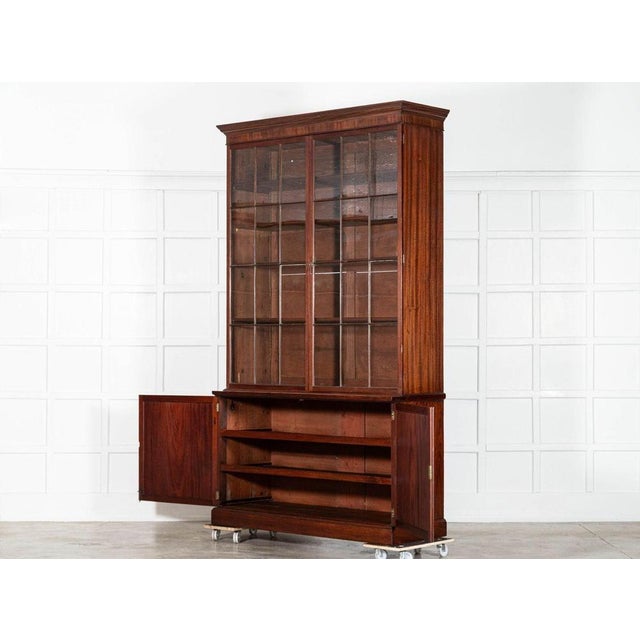 Monumental Irish Georgian Mahogany Glazed Bookcase, 1810 For Sale - Image 6 of 14