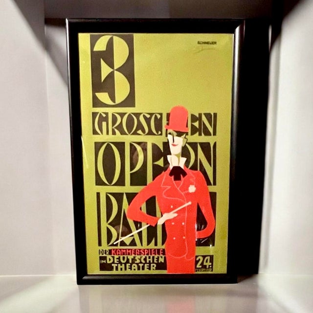 Original Linocut 3-Color Poster for 3 Groschen Opern Ball der Kammerspiele im Deutschen Theater by David Schneuer For Sale - Image 4 of 5
