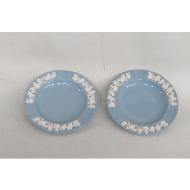 Wedgwood Etruria and Barlaston Queensware Blue Ceramic Ashtray Dish a Pair For Sale - Image 9 of 10