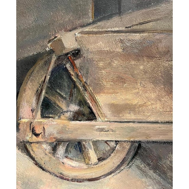 Fernand Blondin, Wheelbarrow and Shovel, Oil on Canvas For Sale - Image 4 of 9