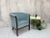 Art Deco Blue Tub Armchair For Sale - Image 3 of 3