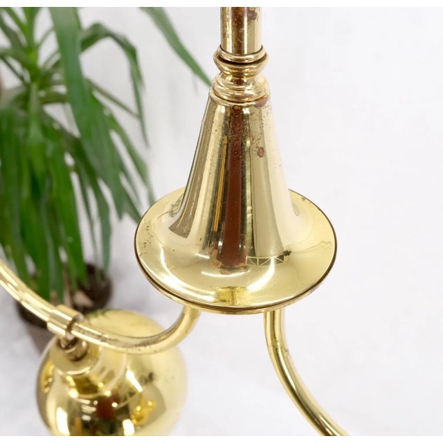 Solid Polished Brass Ball Pear Shape Shades Light Bar Pool Table Fixture Chandel For Sale - Image 9 of 13