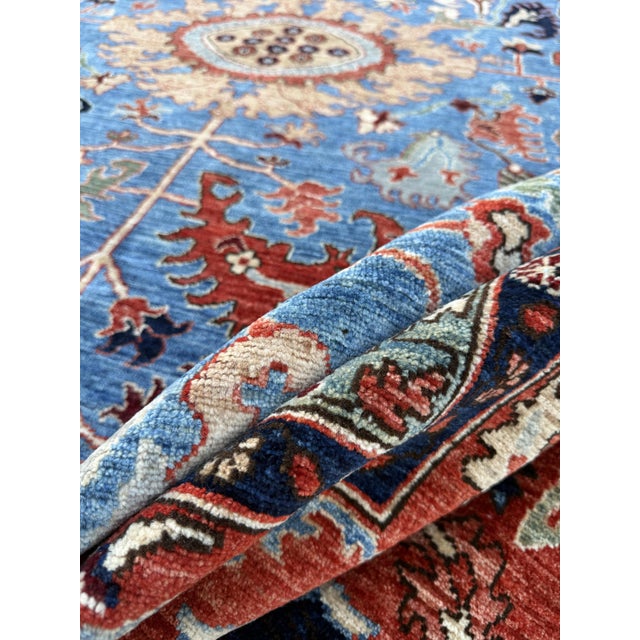 Sky Blue Blue Persian Bidjar Design Hand-Knotted Wool Rug, 09'01 X 11'10 For Sale - Image 8 of 10