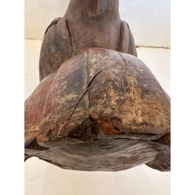 Monumental Carved Wood Antique Rooster or Hen in a Nest Centerpiece For Sale - Image 10 of 16