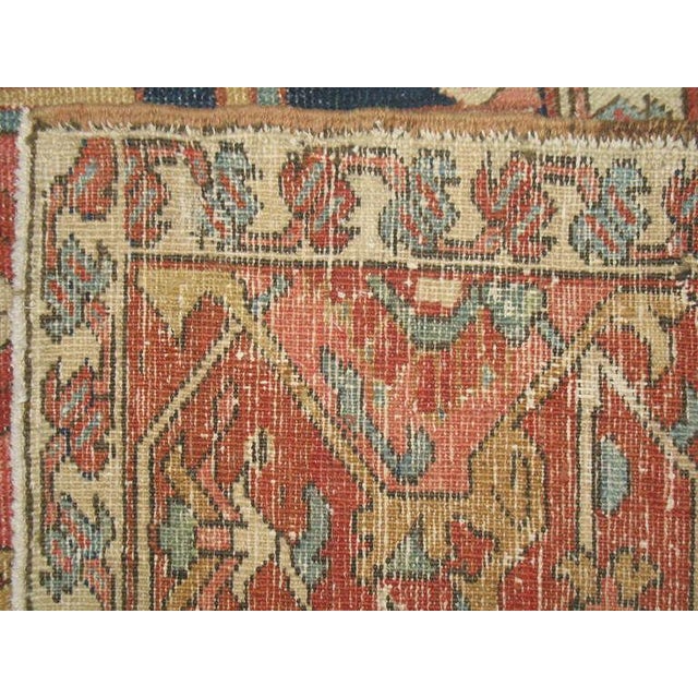 Red Antique Persian Heriz Serapi Rug For Sale - Image 8 of 18