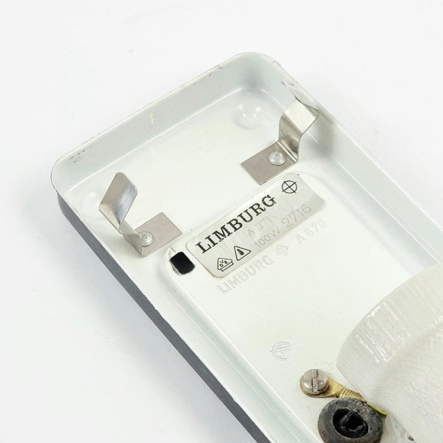 Black Mid-Century Modern Glass Wall Lights from Limburg, Germany, 1960s, Set of 2 For Sale - Image 8 of 9