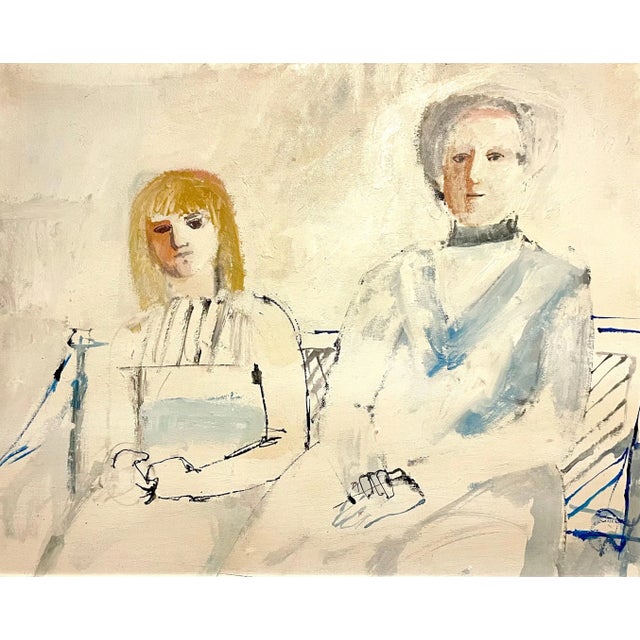 Attributed to Jean Sard French (b. 1947) Painting, Oil on Board "Seated Woman". Apparently not signed. Dimensions: Sight-...