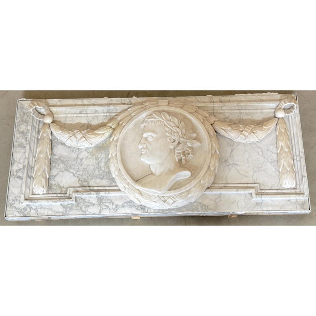 19th C. Italian Grand Tour Carved Marble Portrait Plaque Roman Emperor Titus For Sale - Image 6 of 10