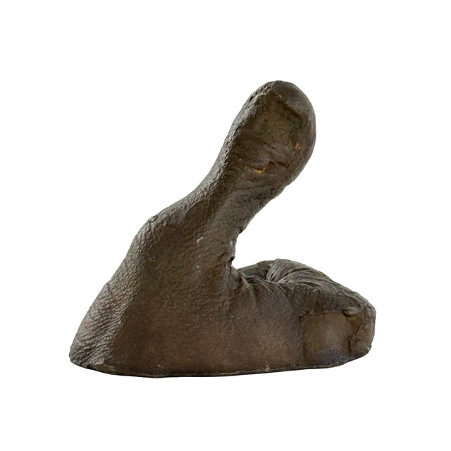 Pop Art Vintage 1970s Cast Bronze-Plated Plaster Thumbs-Up Pop Art Sculpture For Sale - Image 3 of 10
