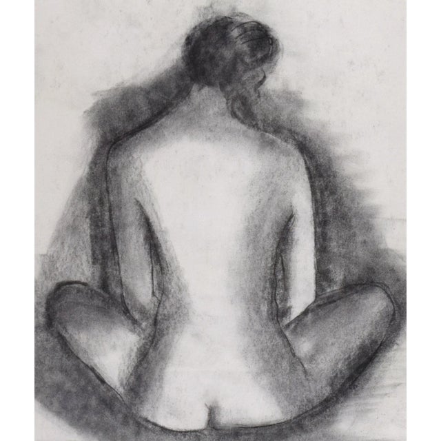 1980s Large Vintage Modernist Female Nude Charcoal Figure Study Drawing C.1985 For Sale - Image 5 of 7
