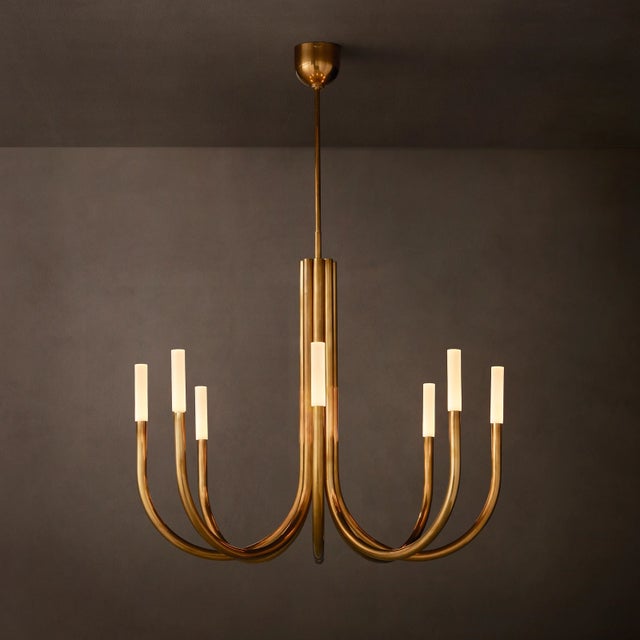 Mid-Century Modern Rousseau Round Chandelier 38" For Sale - Image 3 of 8