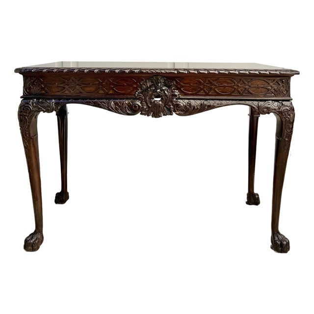 Early 20th Century George II Chippendale Revival Carved Console Table For Sale