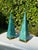 Late 20th Century Vintage Faux Malachite Obelisk Sculptures With Brass Bases, Pair For Sale - Image 5 of 12