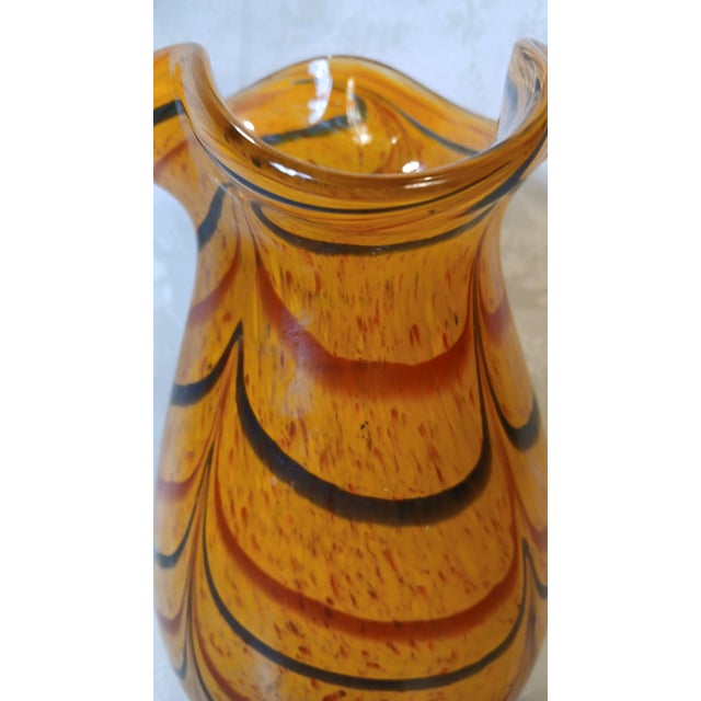 Mid 20th Century Mid 20th Century Murano Style Cased Art Glass Tiger Stripe Fenicio Vase - 10.5" Tall For Sale - Image 5 of 8
