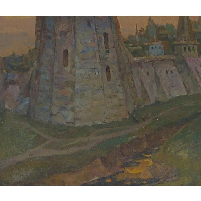 1970s Antique Monumentscastles Architectural Monuments Oil Painting Original Soviet Art Ukrainian Artist Gorbachchenko A. 75-90 For Sale - Image 5 of 6