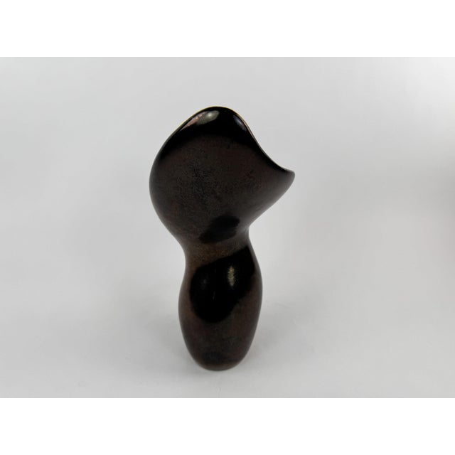 Vintage Ceramidi French Sculptural Ceramic Vase With Yellow Interior For Sale - Image 6 of 16