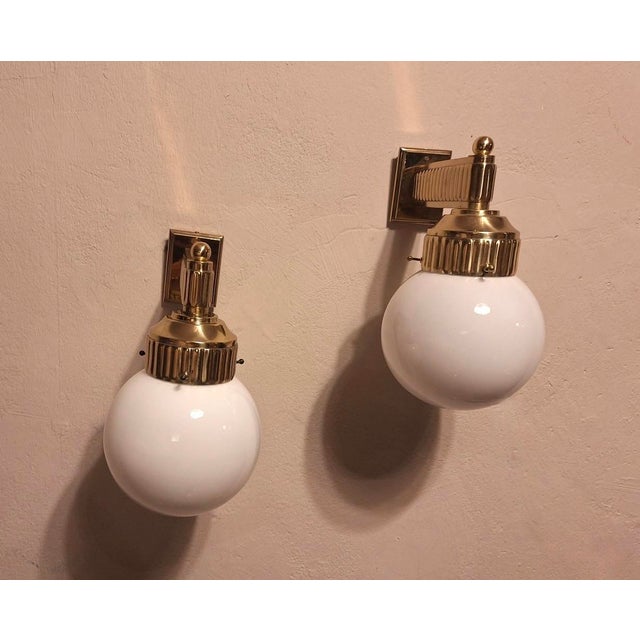 Astoria Brass Wall Lights by Josef Hoffmann, Set of 2 For Sale - Image 9 of 11