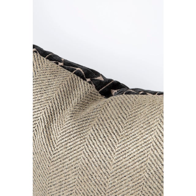 2020s Bow Tie + Cream Chevron Pillow For Sale - Image 5 of 6