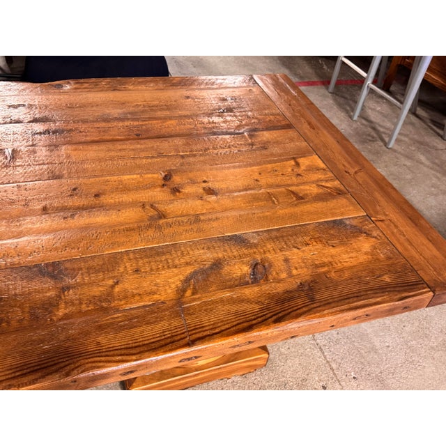 Restoration Hardware Double Pedestal Extension Table For Sale - Image 9 of 12