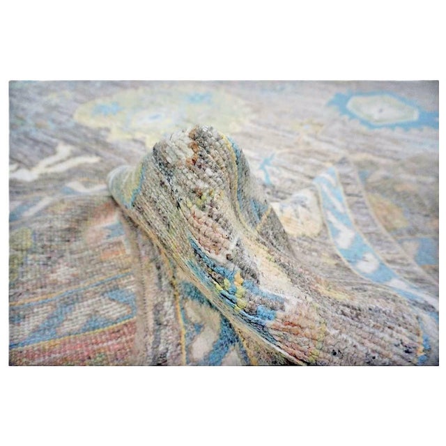 21st Century Turkish Oushak 10X13 Slate Blue & Dark Oak Handmade Area Rug #1144093 For Sale - Image 11 of 11