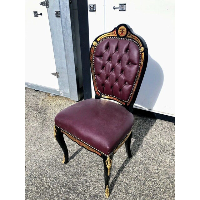 André Charles Boulle Style Accent Side Chair For Sale - Image 4 of 11