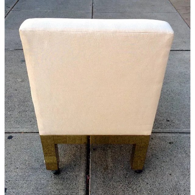 Wood Brass Cityscape Chairs Paul Evans for Directional - Set of 6 For Sale - Image 7 of 10