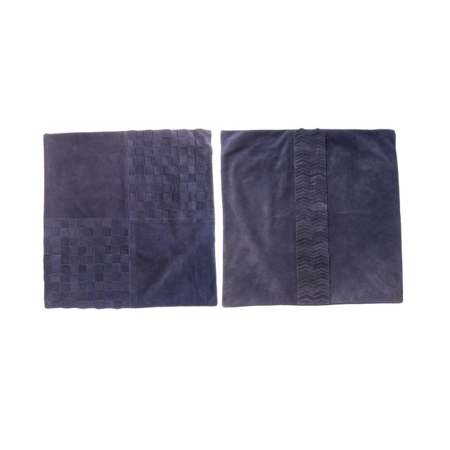 Williams Sonoma Inky Blue Suede Pillow Covers A Pair Chairish