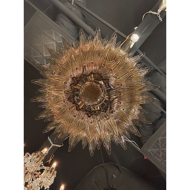 Modern Murano "Palmette" in a Tobacco Fume Color For Sale - Image 4 of 5