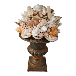 Seashell and Urn Sculpture Topiary