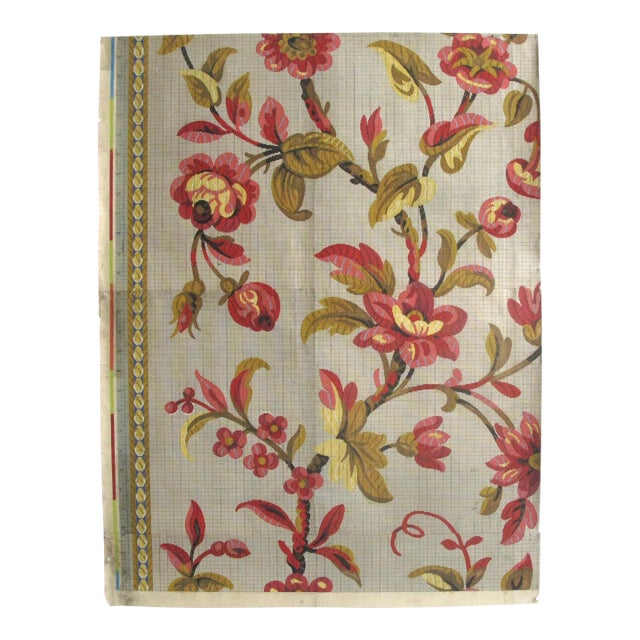 Antique French Country Textile Design For Sale