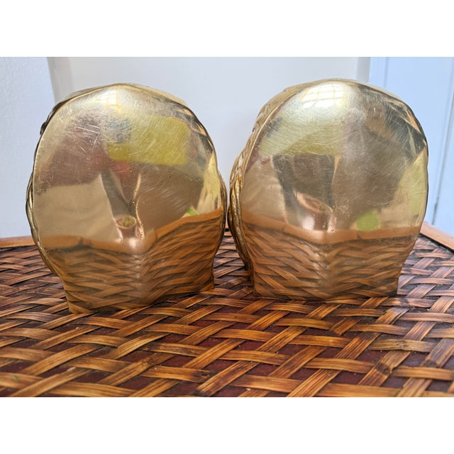 1990s Solid Brass Lion Head Bookends- a Pair For Sale - Image 4 of 5