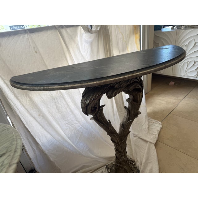 Mid Century Hollywood Regency Palm Console Table in Serge Roche Style For Sale - Image 14 of 15