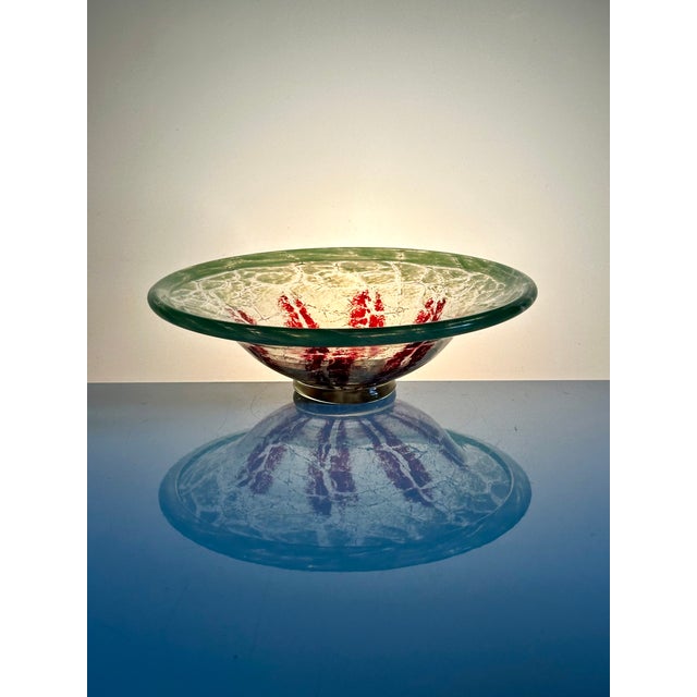 Art Deco Ikora Art Glass Bowl with Crackle Decoration by Karl Wiedemann for WMF, Germany, 1930s For Sale - Image 6 of 16