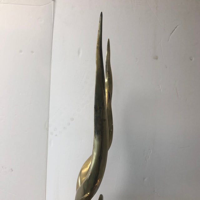 Metal Hollywood Regency Brass Gazelle Head Statue For Sale - Image 7 of 13