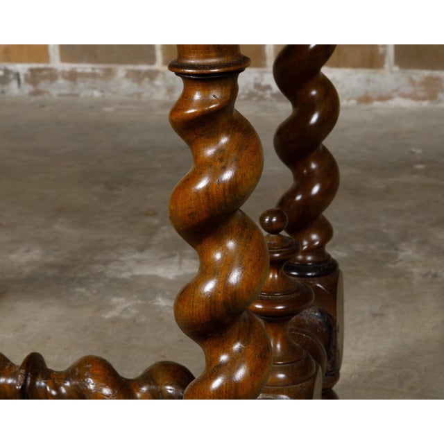 Brown English Georgian Period Early 19th century Walnut Barley Twist Side Table For Sale - Image 8 of 12