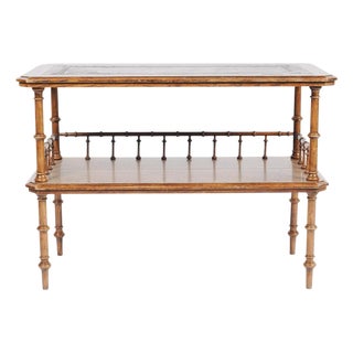 Late 20th Century Judson Rothschild Aesthetic Movement Faux Bamboo Console Table With Leather Inset Top for the Rothschild Collection For Sale