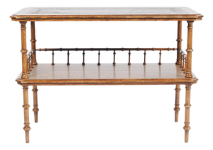 Late 20th Century Judson Rothschild Aesthetic Movement Faux Bamboo Console Table With Leather Inset Top for the Rothschild Collection